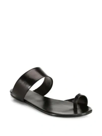 Shop The Row Women's Infradito Flat Leather Sandals In Black