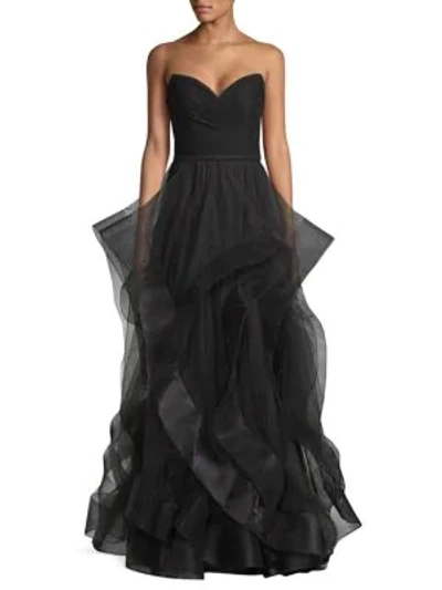 Shop Basix Black Label Women's Sweetheart Cascade Gown In Black