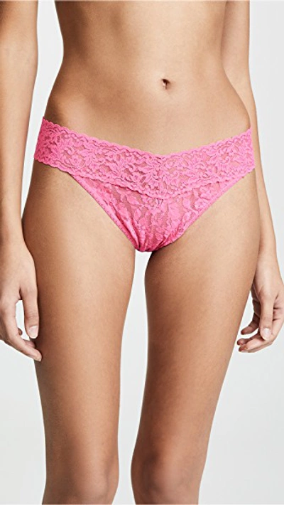 Shop Hanky Panky Signature Lace Original Rise Thong In Flamboyant Pink