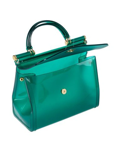 Shop Dolce & Gabbana Woman Handbag Emerald Green Size - Pvc - Polyvinyl Chloride, Cotton, Calfskin, Lambs