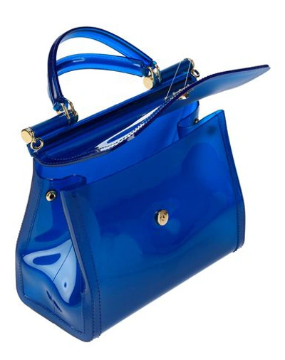 Shop Dolce & Gabbana Woman Handbag Blue Size - Pvc - Polyvinyl Chloride, Cotton, Calfskin, Lambskin