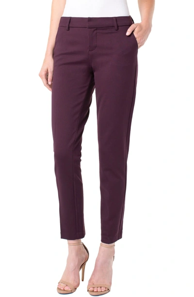 Shop Liverpool Kelsey Knit Trousers In Aubergine