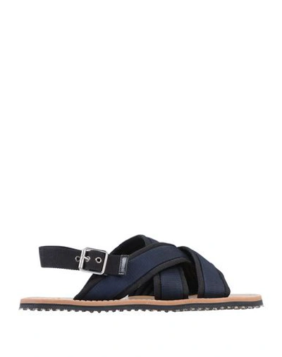 Shop Marni Sandals In Dark Blue