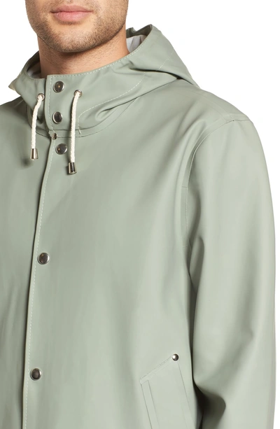 Shop Stutterheim Stockholm Waterproof Hooded Raincoat In Khaki Green
