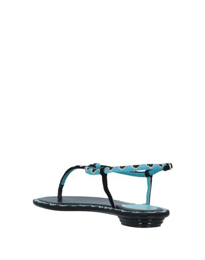 Shop René Caovilla Flip Flops In Turquoise