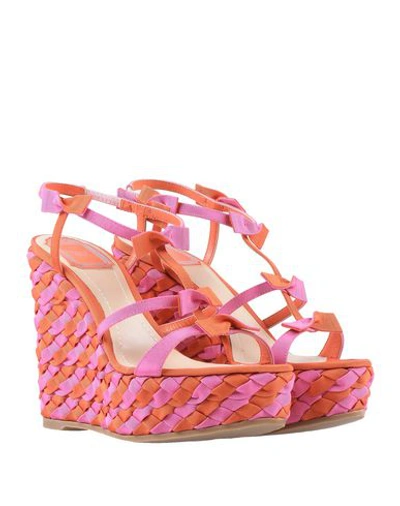 Shop Dior Sandals In Fuchsia