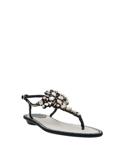 Shop René Caovilla Flip Flops In Beige