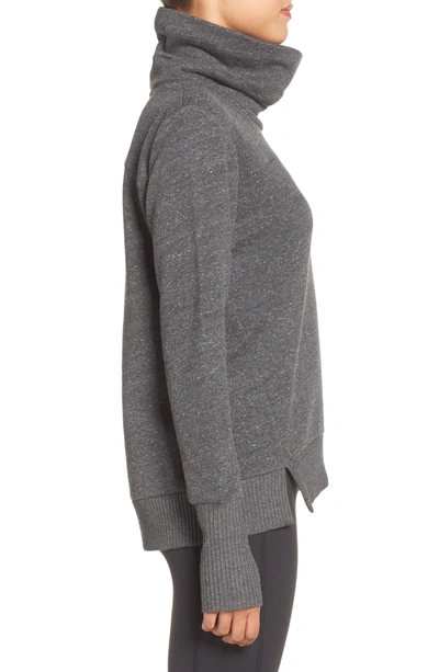 Shop Alo Yoga 'haze' Funnel Neck Sweatshirt In Charcoal Heather