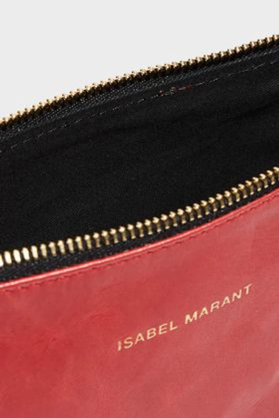 Shop Isabel Marant Netah Leather Clutch In Red