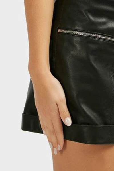 Shop Isabel Marant Cedar Zip Leather Shorts In Black