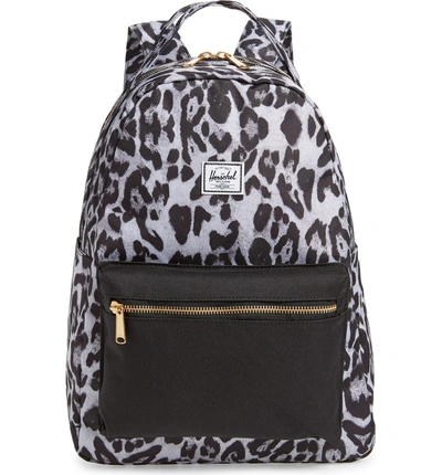 Shop Herschel Supply Co Nova Mid Volume Backpack - Black In Snow Leopard/ Black