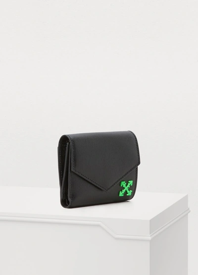 Shop Off-white Small Wallet In Black Brillant Green