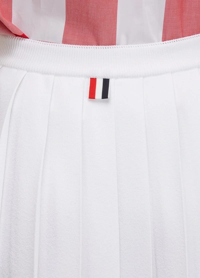 Shop Thom Browne Pleated Midi Skirt In White