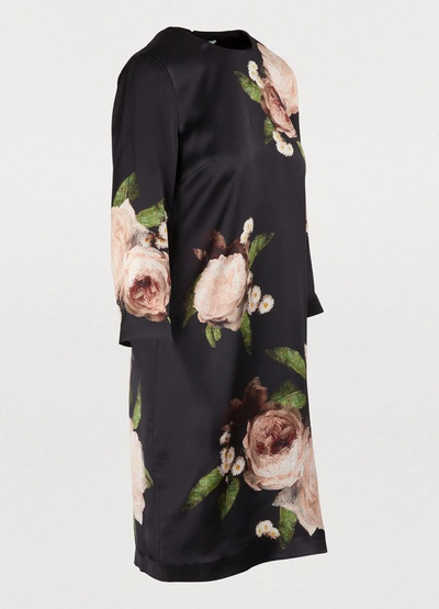 Shop Erdem Emma Dress In Black/pink