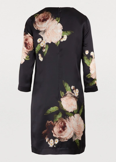 Shop Erdem Emma Dress In Black/pink