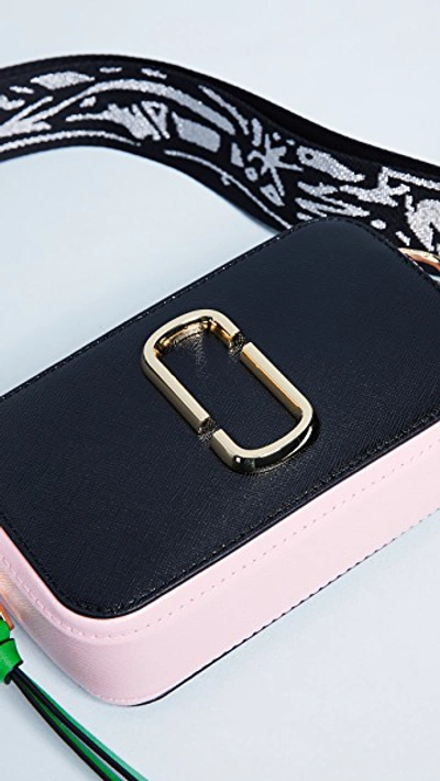 Shop Marc Jacobs Snapshot Camera Bag In Black/baby Pink