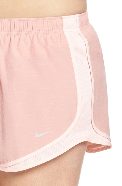 Shop Nike Dry Tempo High Rise Running Shorts In Rust Pink/ Storm Pink