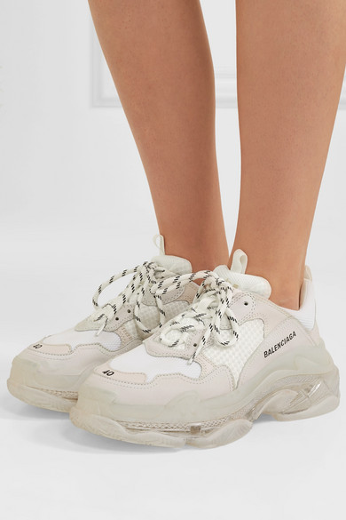 balenciaga white triple s clear sole sneakers
