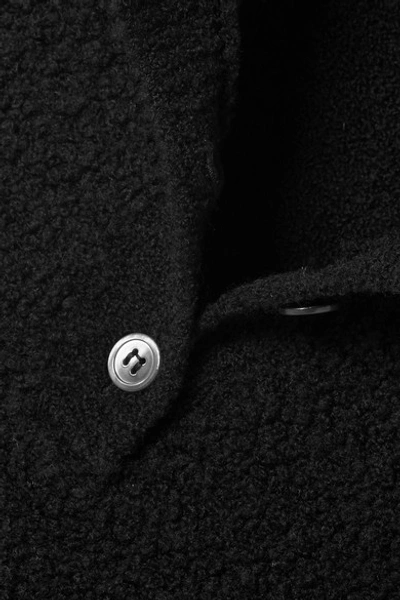 Shop Marni Wool-blend Bouclé Polo Shirt In Black