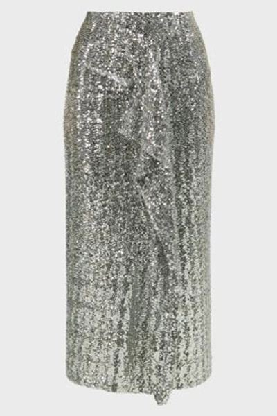 Shop Roland Mouret Lowit Sequin Pencil Skirt In Silver