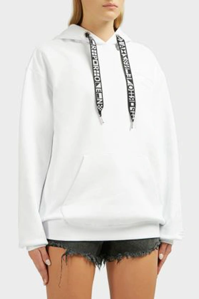 Shop Proenza Schouler Oversized Cotton Hooded Sweatshirt In White