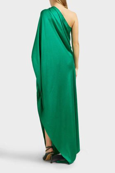 Shop Roland Mouret Ritts One-shoulder Asymmetric Dress, L In Green