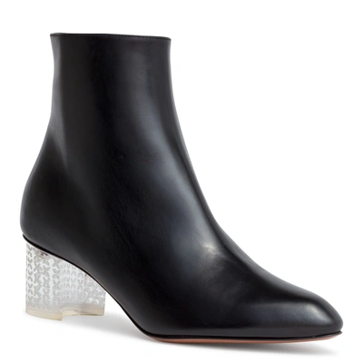 Shop Alaïa Black 50 Leather Plexi Heel Ankle Boots
