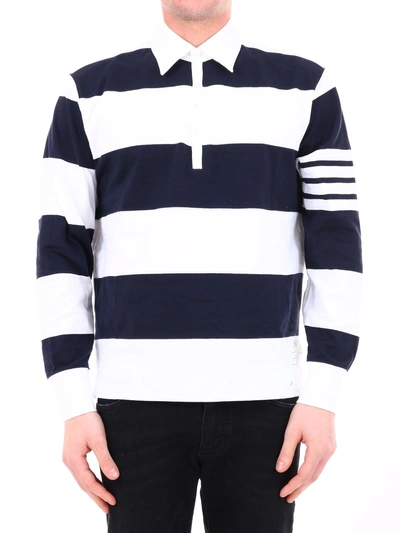 Shop Thom Browne Striped Rugby Polo In Multi