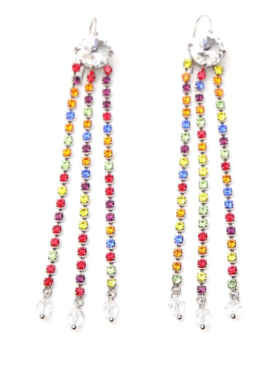 Shop Miu Miu Crystal Drop Earrings In Multi