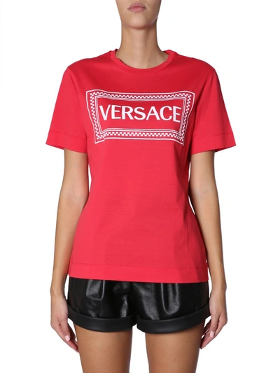 Shop Versace Logo Front T In Red