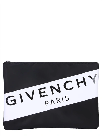 Shop Givenchy Large Pouch In Nylon In Nero