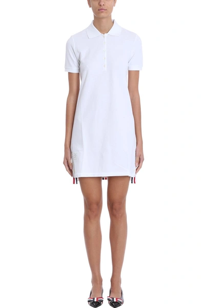 Shop Thom Browne White Cotton Polo Dress