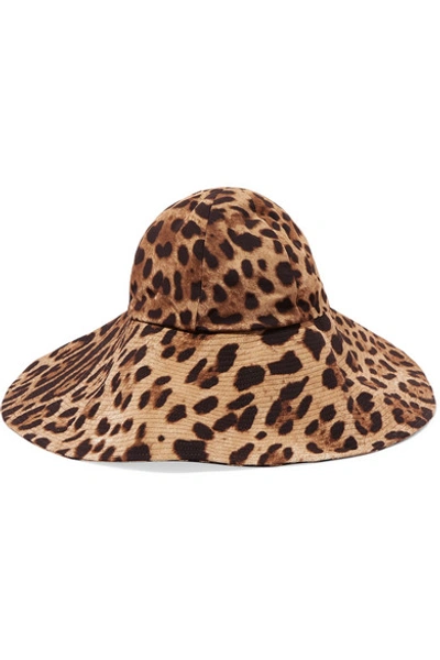 Shop Dolce & Gabbana Leopard-print Canvas Hat In Leopard Print
