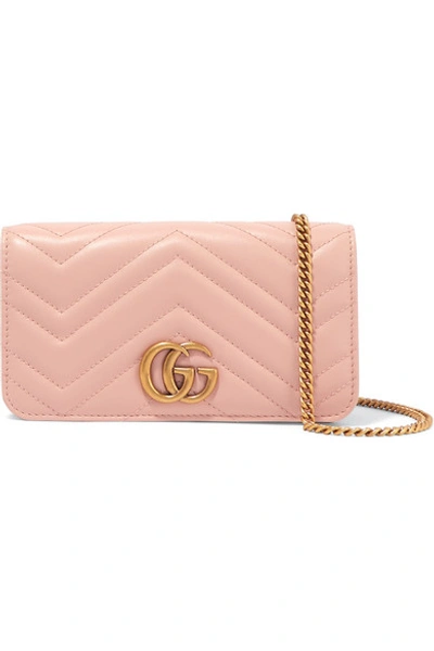 Shop Gucci Gg Marmont Mini Quilted Leather Shoulder Bag In Baby Pink