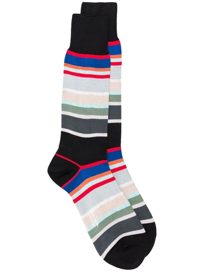 Shop Paul Smith Striped Socks In Black