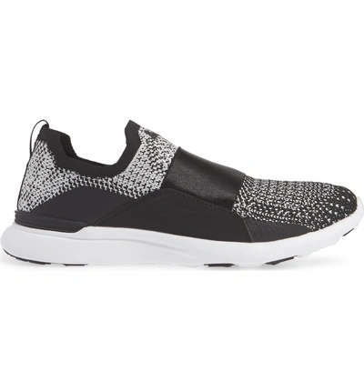 Shop Apl Athletic Propulsion Labs Techloom Bliss Knit Running Shoe In Black/ Metallic Silver/ White