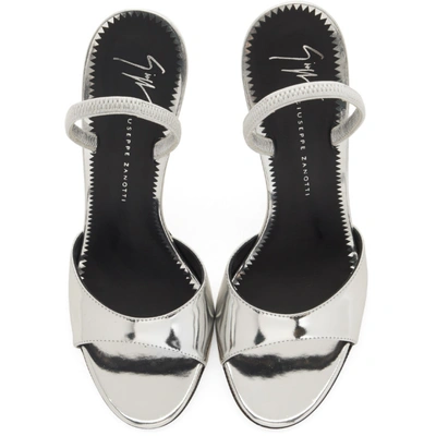 Shop Giuseppe Zanotti Silver Patent Kellen Sandals
