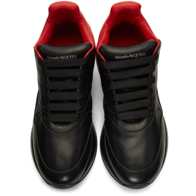 Shop Alexander Mcqueen Black And Red Oversized Runner Sneakers In 1037 Bk/red