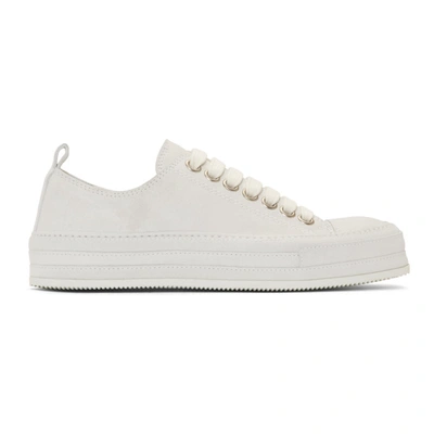 Shop Ann Demeulemeester Off-white Suede Sneakers In Latte