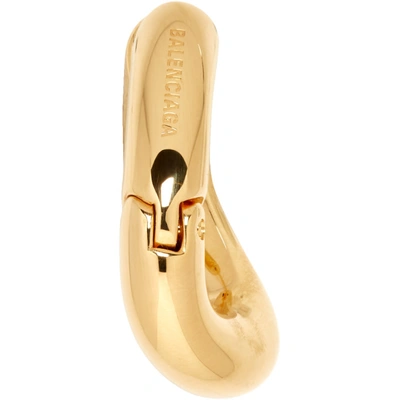 Shop Balenciaga Gold Hoop Earrings In 0027 Gold/y