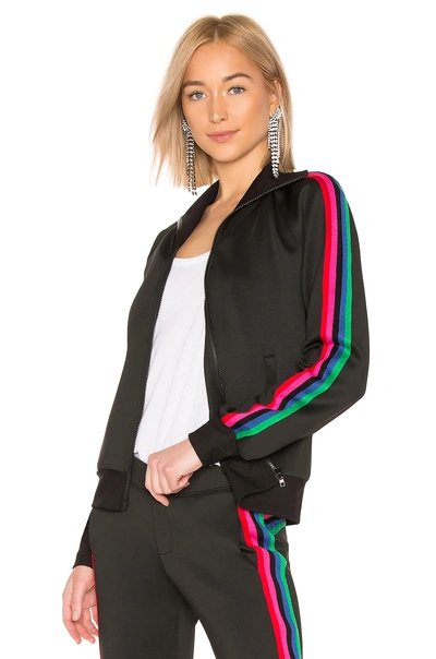 Shop Pam & Gela Track Jacket With Rainbow Stripes In Black.