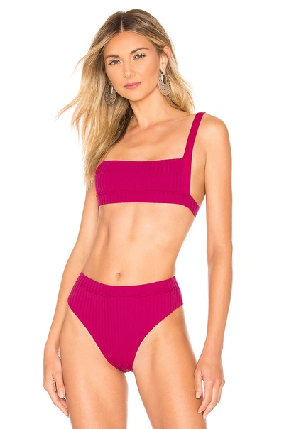 Shop Bond Eye 90 Degrees Crop Bikini Top In Raspberry Beret
