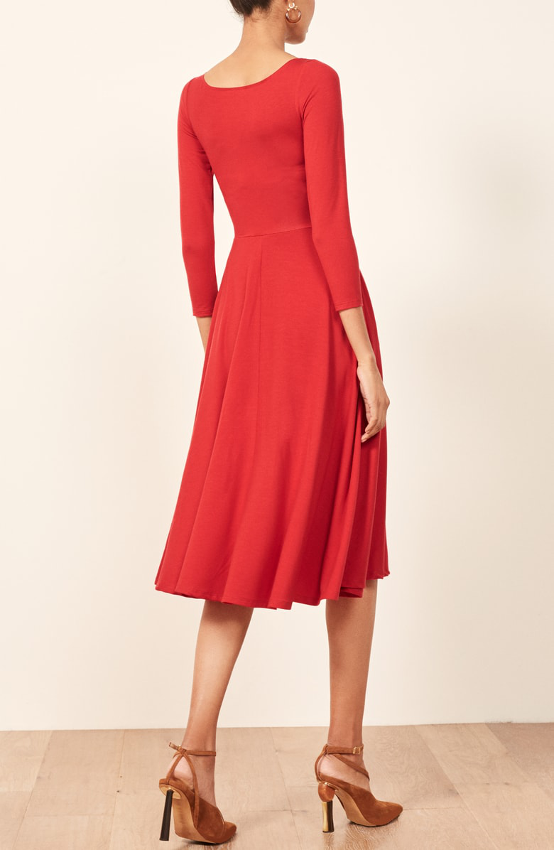reformation lou midi dress