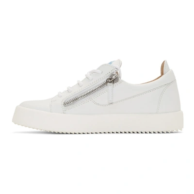 Shop Giuseppe Zanotti White And Blue Frankie May London Sneakers