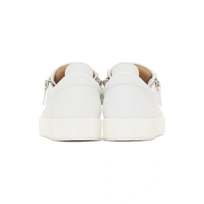 Shop Giuseppe Zanotti White And Blue Frankie May London Sneakers