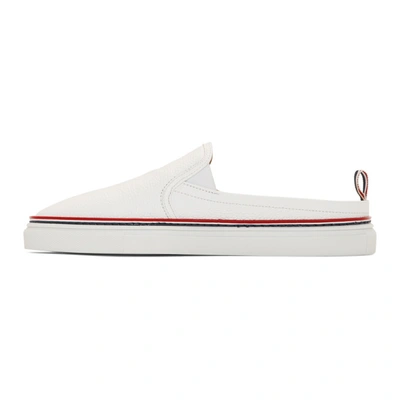 Shop Thom Browne White Slide Slip-on Sneakers In 100 White