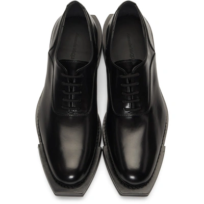 Shop Alexander Mcqueen Black Rectangular Toe Oxfords In 1000 Black