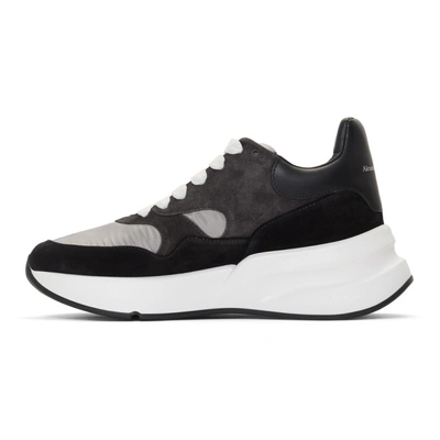 Shop Alexander Mcqueen Grey And Black Oversized Runner Sneakers In 1002 Bk/sil