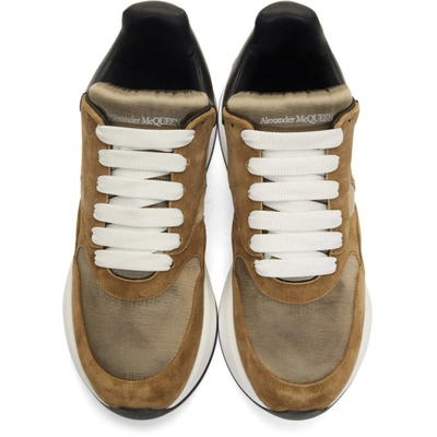 Shop Alexander Mcqueen Tan And Black Oversized Runner Sneakers In 2049 Tan/bk