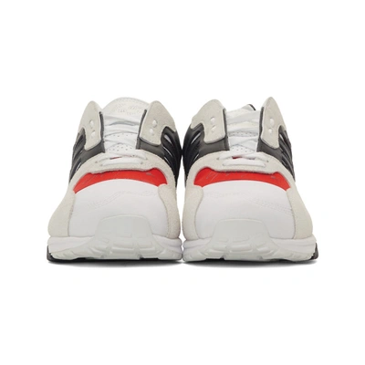 Shop Y-3 White And Black Zx Run Sneakers In Whtblkred